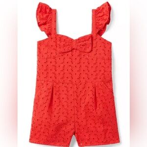 New- Janie and Jack Vibrant Red Eyelet Dress- size 12